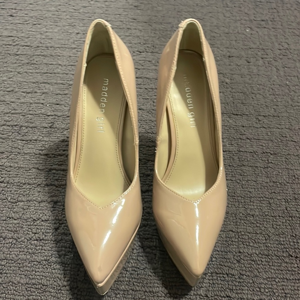 STEVE MADDEN-MADDEN GIRL PLATFORM NUDE HEELS